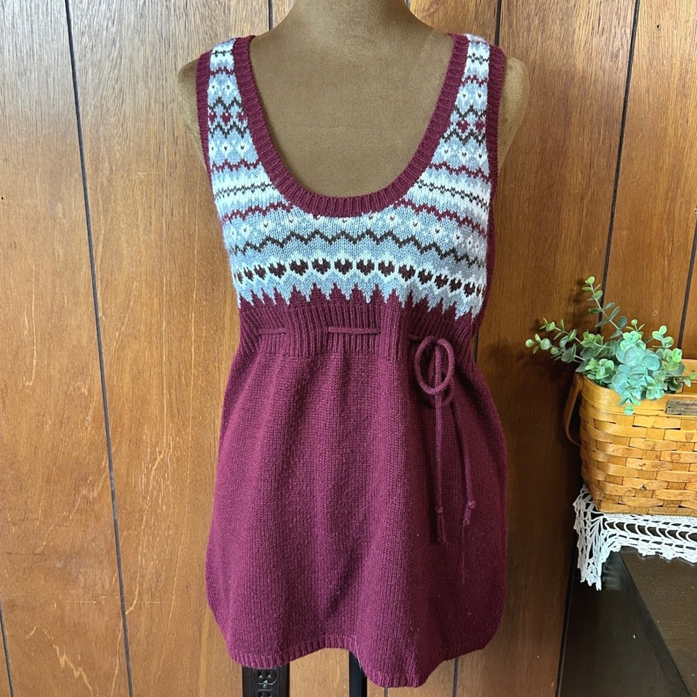 Vintage Arizona Jean Company Sweater y2k‎ Babydoll Knit Fair Isle Cottage